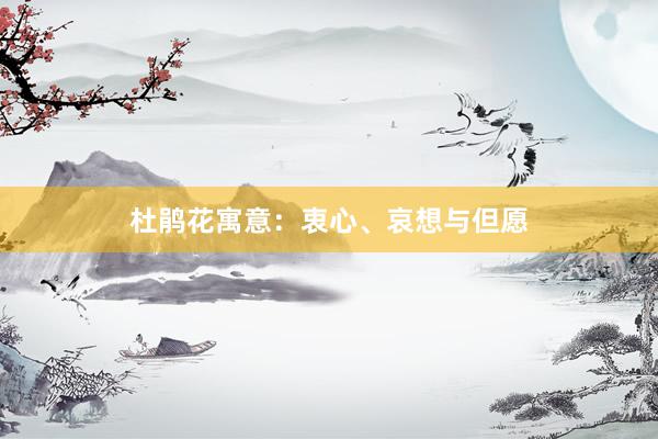 杜鹃花寓意：衷心、哀想与但愿