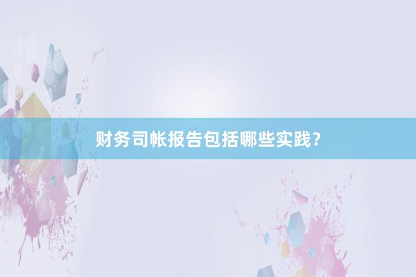 财务司帐报告包括哪些实践？